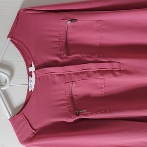 Reitmans Medium Pink Blouse with Zipper Details